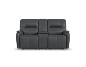 Flexsteel Industries Inc Wilson Thunder Leather Power Reclining Loveseat with Console