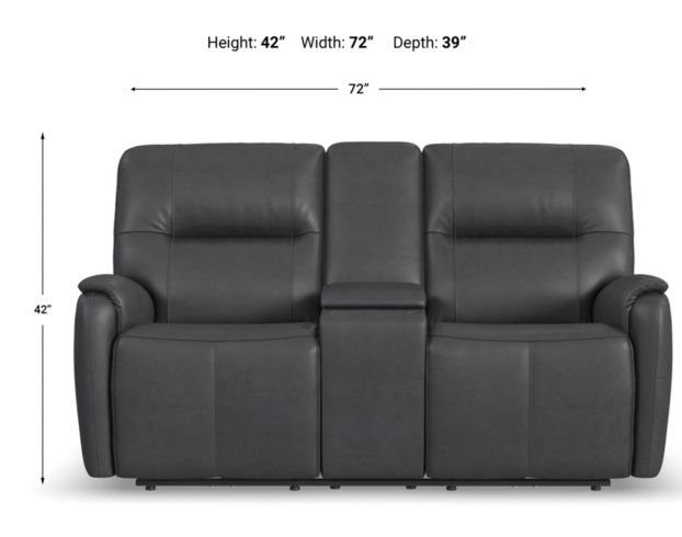 Flexsteel Industries Inc Wilson Thunder Leather Power Reclining Loveseat with Console large image number 6