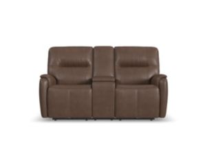 Flexsteel Industries Inc Wilson Cafe Leather Power Reclining Loveseat with Console