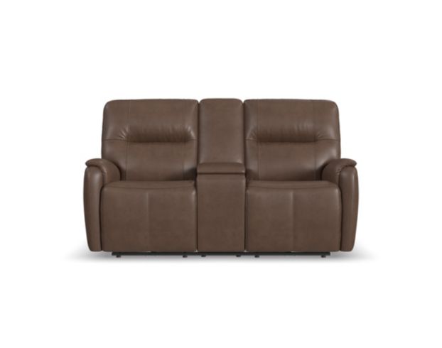 Flexsteel Industries Inc Wilson Cafe Leather Power Reclining Loveseat with Console large image number 1