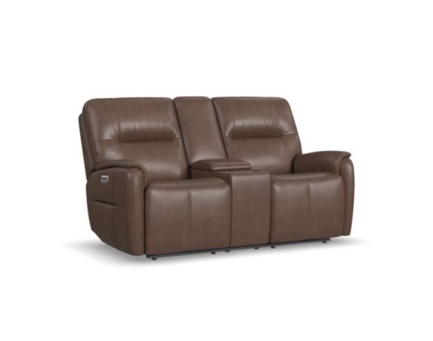 Flexsteel Industries Inc Wilson Cafe Leather Power Reclining Loveseat with Console large image number 3