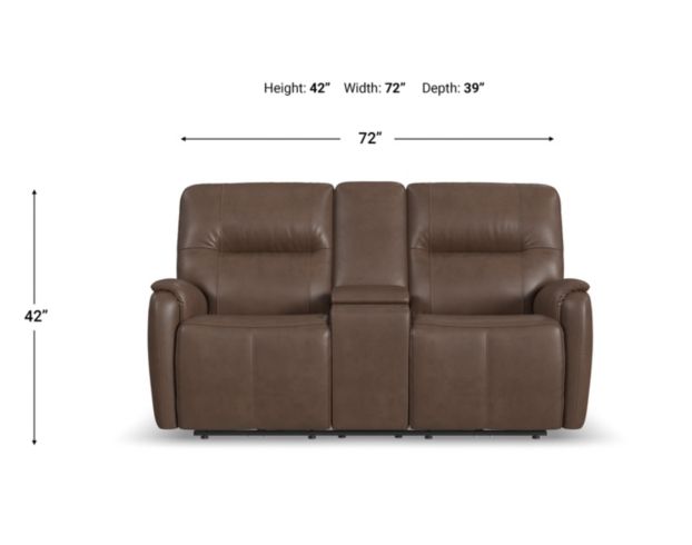 Flexsteel Industries Inc Wilson Cafe Leather Power Reclining Loveseat with Console large image number 6