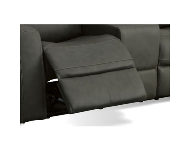 Flexsteel Industries Inc Linden Charcoal Leather Power Reclining Loveseat with Console large image number 8