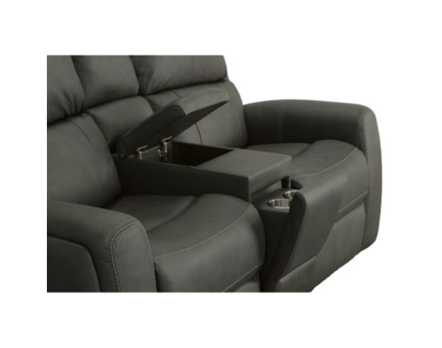 Flexsteel Industries Inc Linden Charcoal Leather Power Reclining Loveseat with Console large image number 10