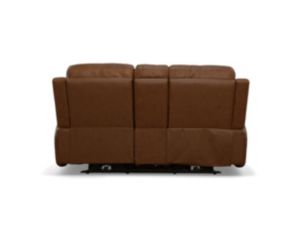 Flexsteel Industries Inc Linden Caramel Leather Power Reclining Loveseat with Console