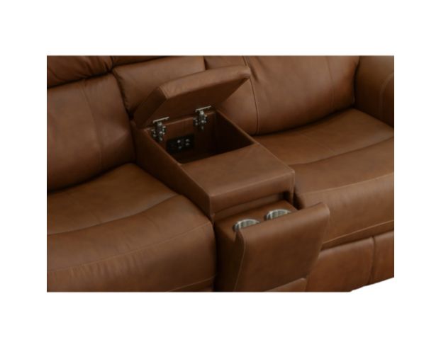 Flexsteel Industries Inc Linden Caramel Leather Power Reclining Loveseat with Console large image number 5