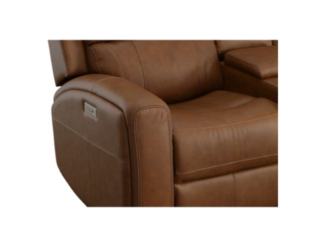 Flexsteel Industries Inc Linden Caramel Leather Power Reclining Loveseat with Console large image number 7