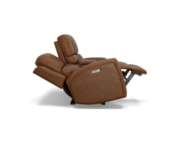 Flexsteel Industries Inc Linden Caramel Leather Power Reclining Loveseat with Console large image number 8