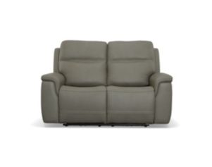 Flexsteel Industries Inc Sawyer Gray Leather Power Reclining Loveseat