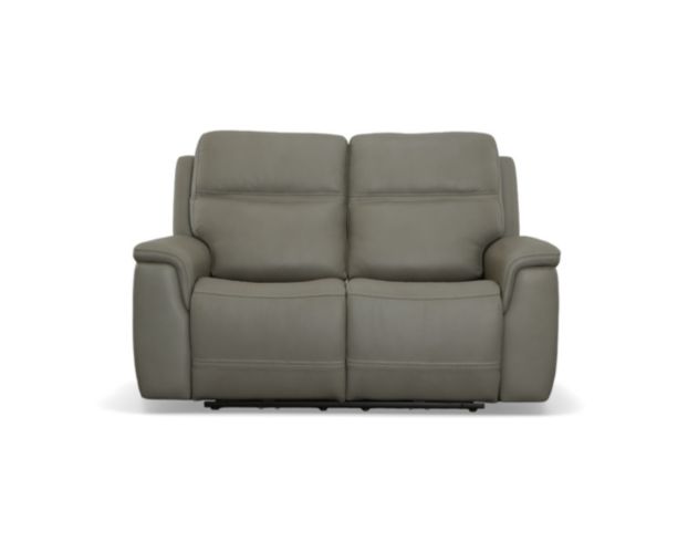 Flexsteel Industries Inc Sawyer Gray Leather Power Reclining Loveseat large image number 1