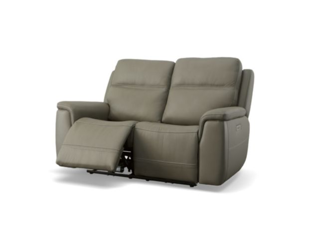 Flexsteel Industries Inc Sawyer Gray Leather Power Reclining Loveseat large image number 3