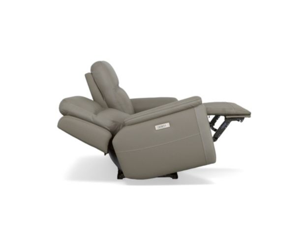 Flexsteel Industries Inc Sawyer Gray Leather Power Reclining Loveseat large image number 4