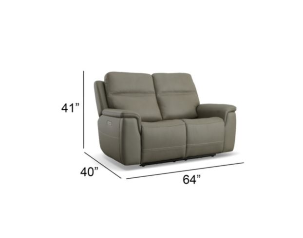 Flexsteel Industries Inc Sawyer Gray Leather Power Reclining Loveseat large image number 9