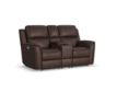 Flexsteel Industries Inc Henry Burnt Umber Leather Power Reclining Loveseat with Console small image number 2