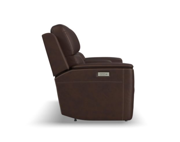 Flexsteel Industries Inc Henry Burnt Umber Leather Power Reclining Loveseat with Console large image number 6