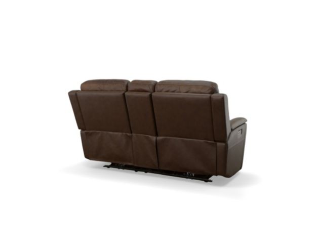 Flexsteel Industries Inc Henry Burnt Umber Leather Power Reclining Loveseat with Console large image number 8