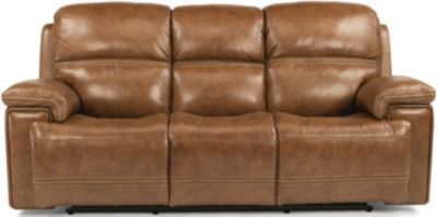 Flexsteel Fenwick Leather Power Reclining Sofa Homemakers Furniture