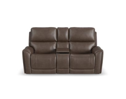 Flexsteel Carter Cappuccino Power Reclining Loveseat with Console