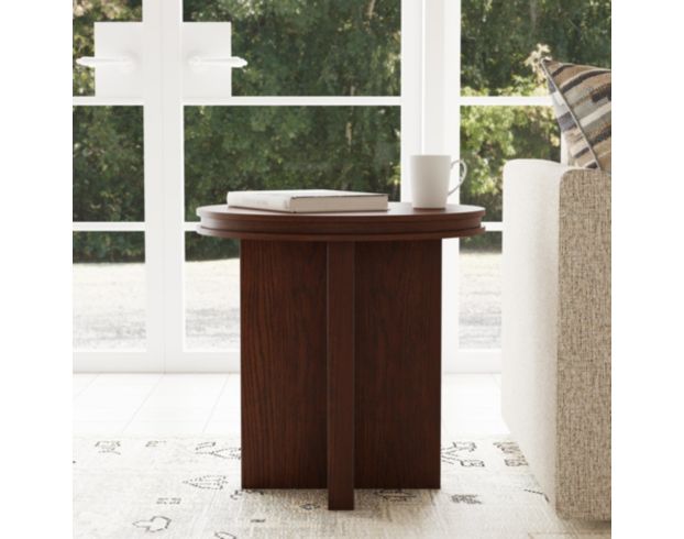 Flexsteel Waterfall Walnut Round End Table large image number 2