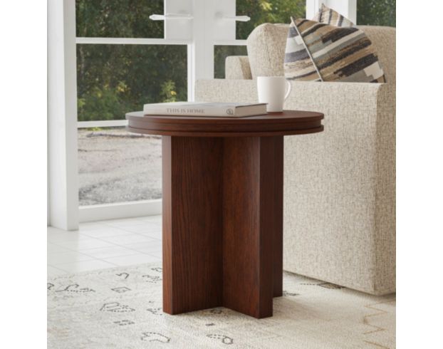 Flexsteel Waterfall Walnut Round End Table large image number 3