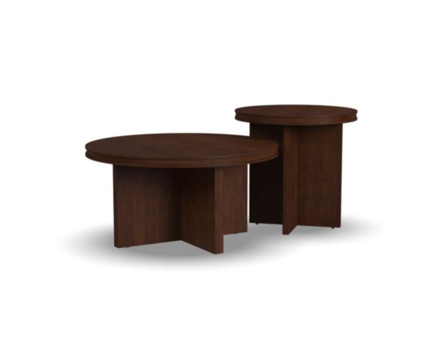 Flexsteel Waterfall Walnut Round Coffee Table large image number 7