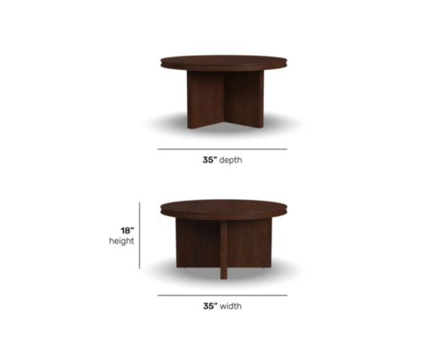 Flexsteel Waterfall Walnut Round Coffee Table large image number 8