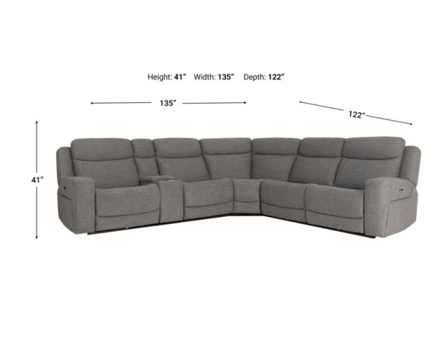 Flexsteel Ridge Granite 6-Piece Power Reclining Sectional large image number 10