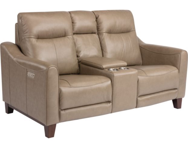 Flexsteel Forte Leather Power Recline Console Loveseat large image number 1