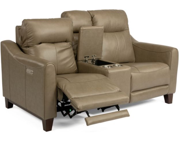 Flexsteel Forte Leather Power Recline Console Loveseat large image number 2