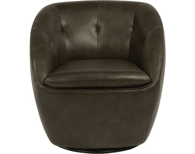 Flexsteel Wade Gray 100% Leather Swivel Chair large image number 1