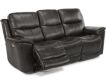 Flexsteel Cade Black Leather Power Recline Sofa small image number 2
