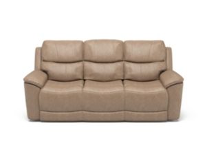 Flexsteel Cade Taupe Leather Power Sofa