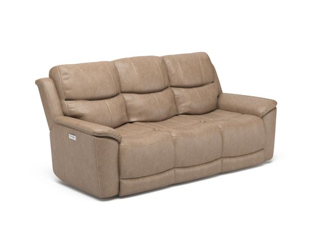 Flexsteel Cade Taupe Leather Power Sofa large image number 2