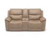 Flexsteel Cade Taupe Leather Power Head Console Loveseat small image number 1