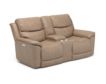 Flexsteel Cade Taupe Leather Power Head Console Loveseat small image number 2