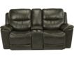 Flexsteel Cade Black Leather Power Recline Console Loveseat small image number 1
