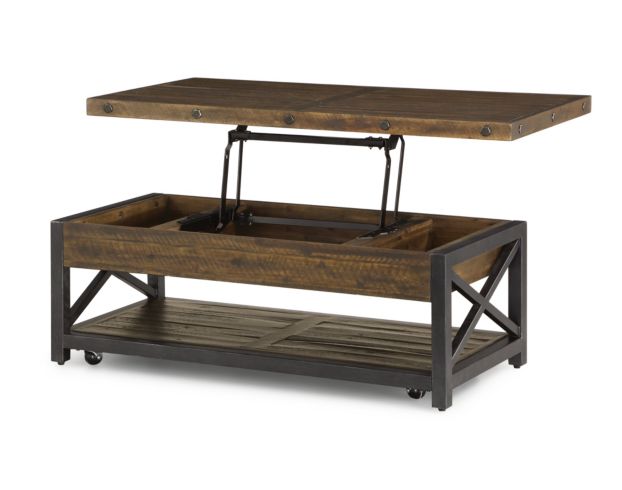 Flexsteel Carpenter Rustic Brown Lift-Top Coffee Table large image number 4