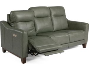 Flexsteel Forte Gray Leather Power Recline Sofa