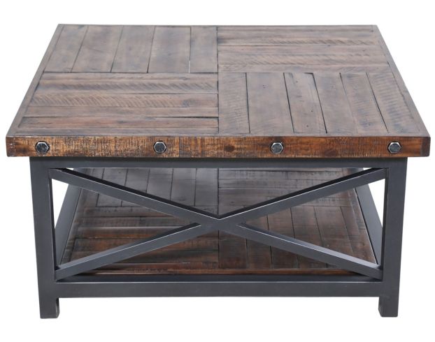 Flexsteel Carpenter Rustic Brown Square Coffee Table large image number 1