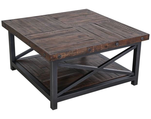 Flexsteel Carpenter Rustic Brown Square Coffee Table large image number 2