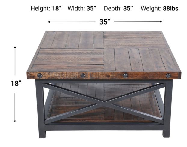 Flexsteel Carpenter Rustic Brown Coffee Table large image number 4