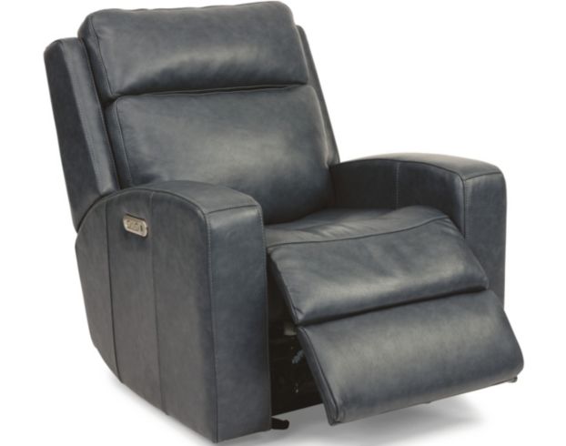 Flexsteel Cody Blue Leather Power Glider Recliner large image number 3
