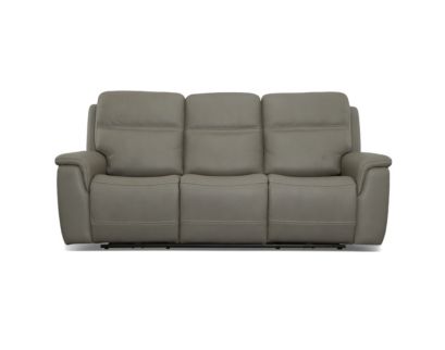 Flexsteel Sawyer Gray Leather Power Reclining Sofa