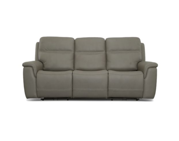 Flexsteel Sawyer Gray Leather Power Reclining Sofa large image number 1