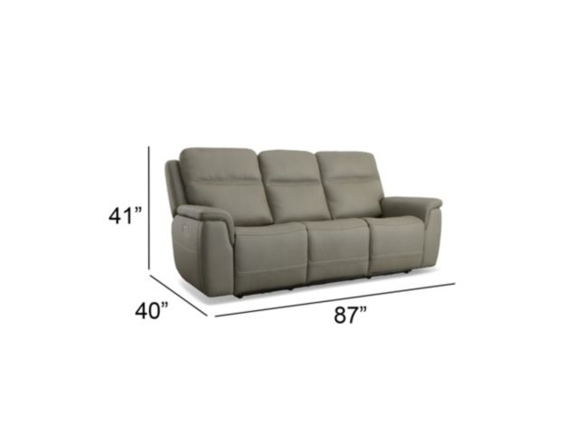 Flexsteel Sawyer Gray Leather Power Reclining Sofa large image number 8