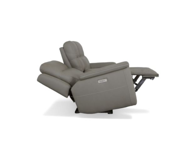 Flexsteel Sawyer Gray Leather Power Reclining Loveseat with Console large image number 3