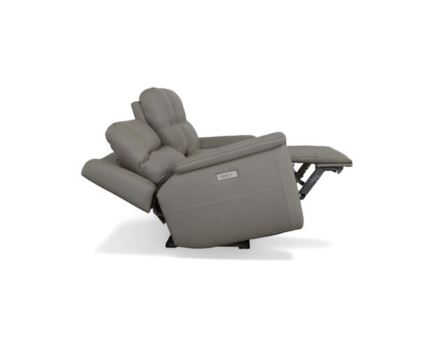 Flexsteel Sawyer Gray Leather Power Reclining Loveseat with Console large image number 4