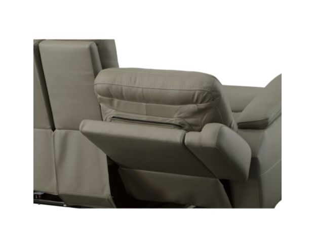 Flexsteel Sawyer Gray Leather Power Reclining Loveseat with Console large image number 5