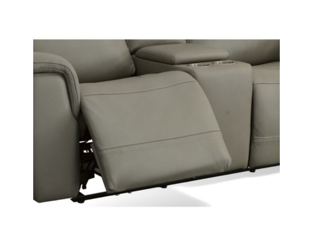 Flexsteel Sawyer Gray Leather Power Reclining Loveseat with Console large image number 7