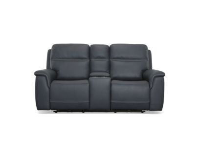 Flexsteel Sawyer Marine Leather Power Reclining Loveseat with Console